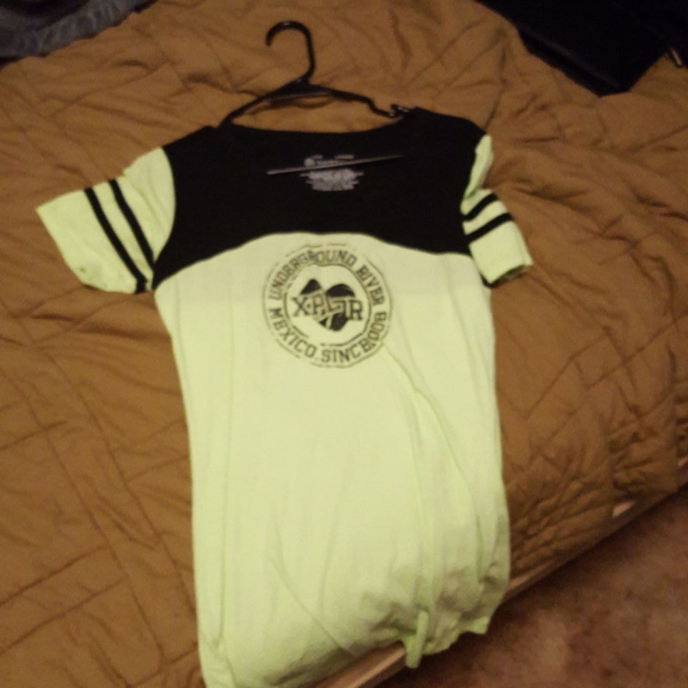 Green and black shirt